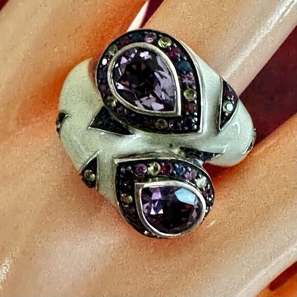 Effy (BH) Sterling Silver Multi-Gem & Enamel Statement Ring - Picture 2 of 11